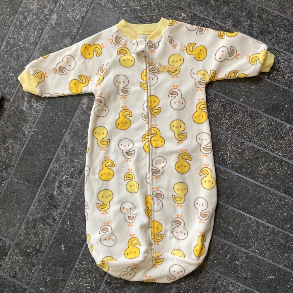 Duck print fleece sleep sack 3-6 months
